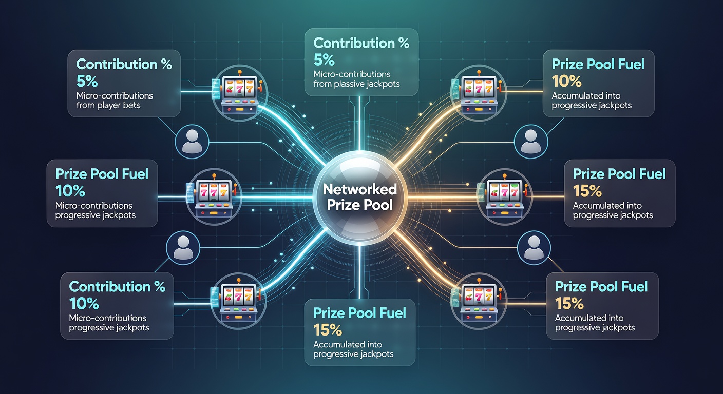Visualisierung von vernetzten Preispools mit Beitragsflüssen auf digitalen Slot-Plattformen