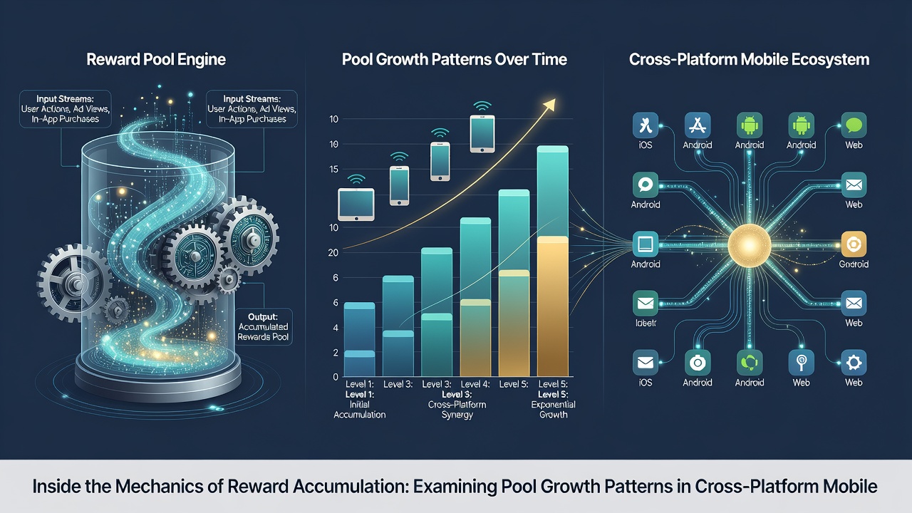 Analyse von Belohnungsakkumulation und Poolwachstum in mobilen Gaming-Netzwerken mit Echtzeit-Diagrammen