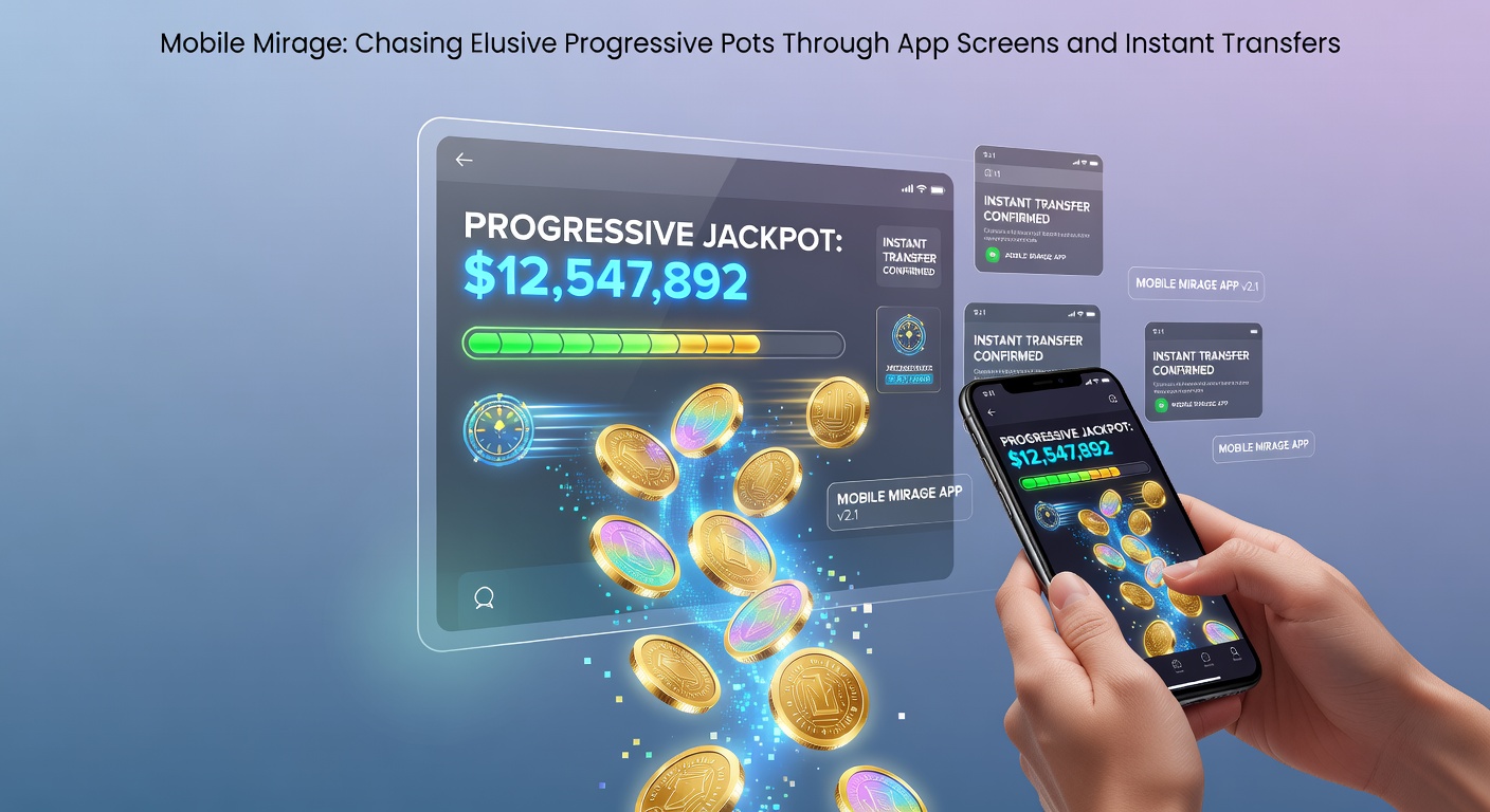 Smartphone mit Casino-App, das einen progressiven Jackpot anzeigt, während Finger über den Bildschirm gleiten