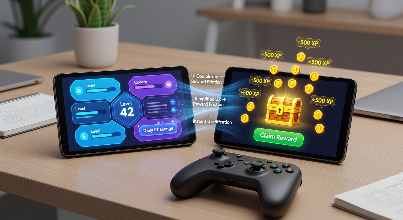 Illustration der Verbindung zwischen mobilen Interfaces und Belohnungssystemen in Gaming-Apps